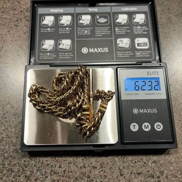 62.32 Gram Antique Gold Filled Albert Watch Curb Chain with T-Bar- 15.5” - Picture 5 of 14